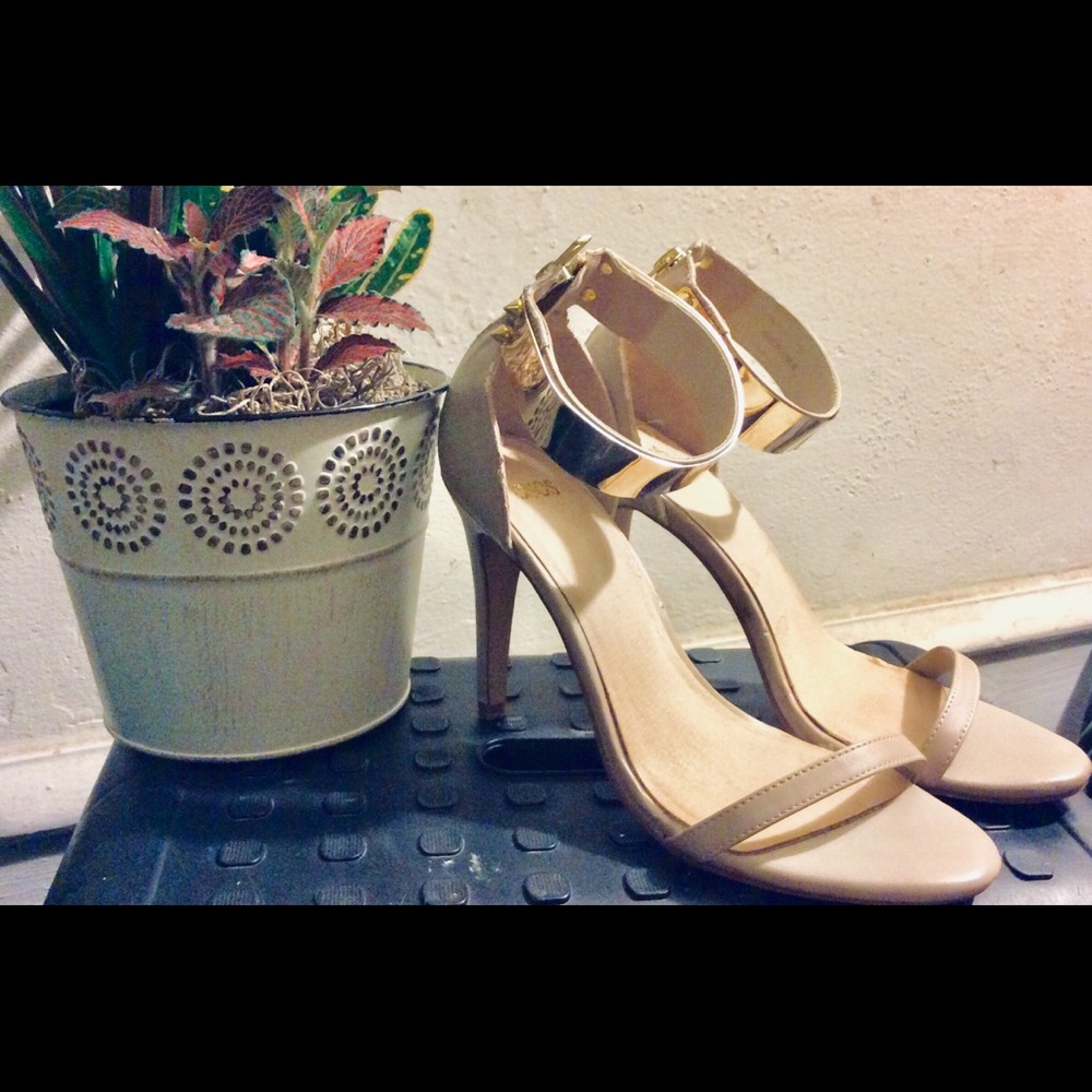 ASOS gold plated strappy heels size 7